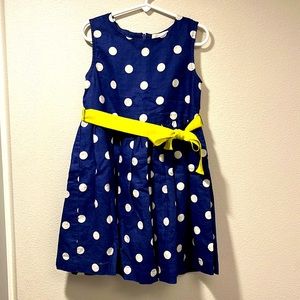 Mini Boden girls linen polka dot dress